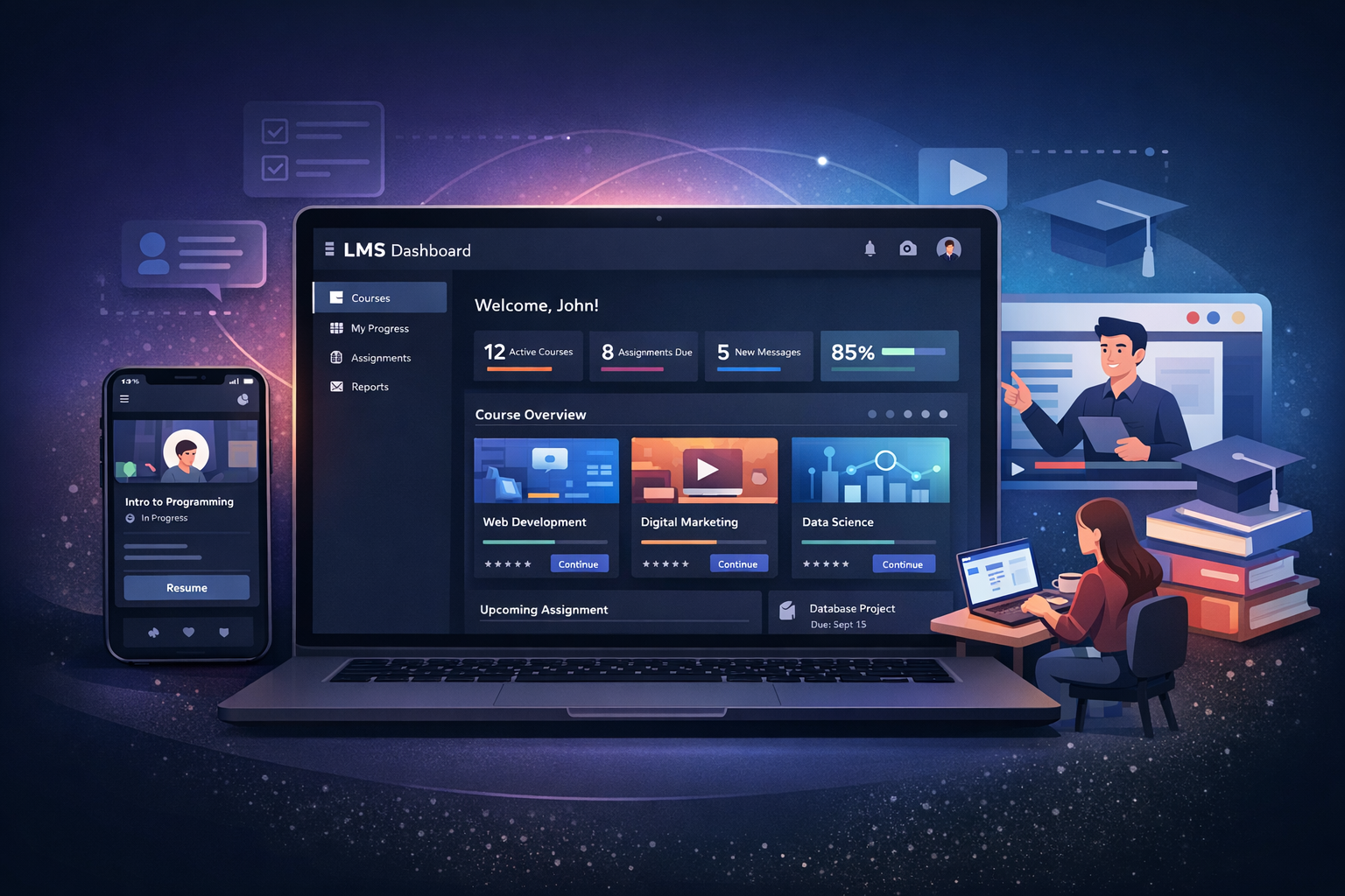 LMS web application interface